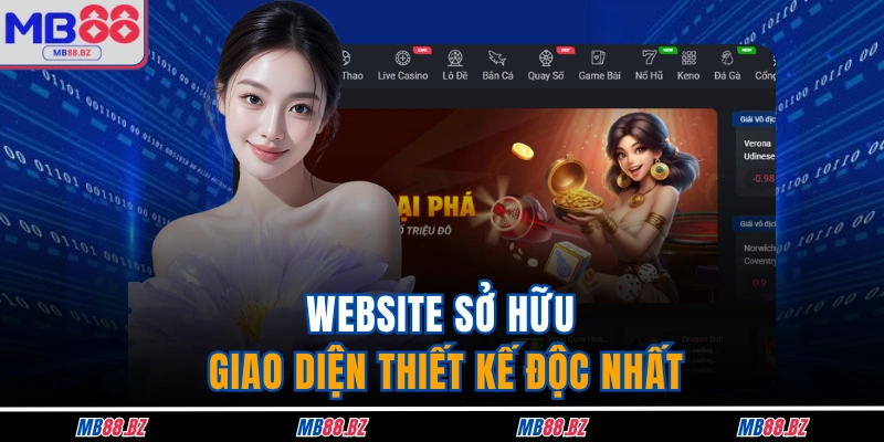 Website sở hữu giao diện thiết kế độc nhất